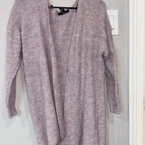 Forever 21 Open-Front Knit Cardigan - Light Mauve Pink